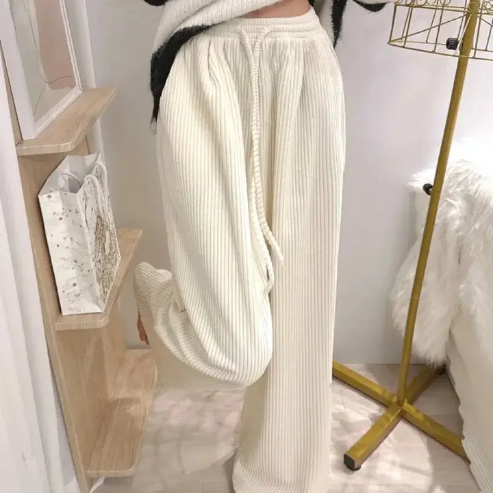 [BUNJANG] Tizle Corduroy Wide Pants / 새상품 3단밴딩/두툼해요 티즐 골덴 코듀로이 힙 밴딩 와이드팬츠