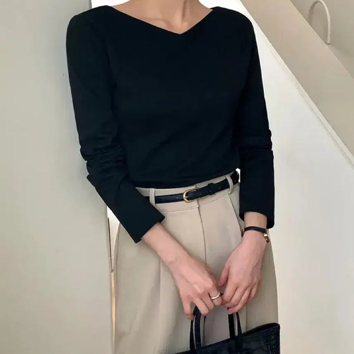 [BUNJANG] Benito Premium Refine Blouse T-shirt / 베니토 프리미엄 리파인 블라우스 티