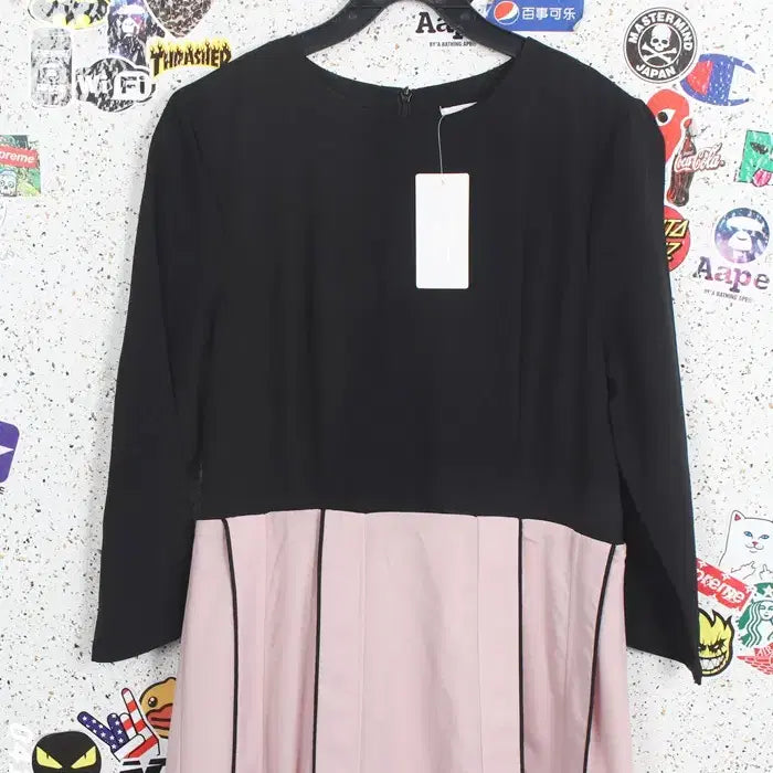 [BUNJANG] Chicline Color Block Dress - Black/Pink (Women&