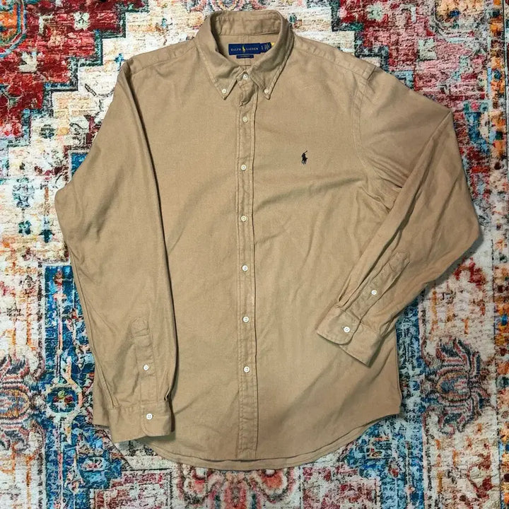 [BUNJANG] Polo Ralph Lauren Cotton Beige Shirt (XL) / [XL] 폴로 랄프로렌 코튼 베이지 셔츠