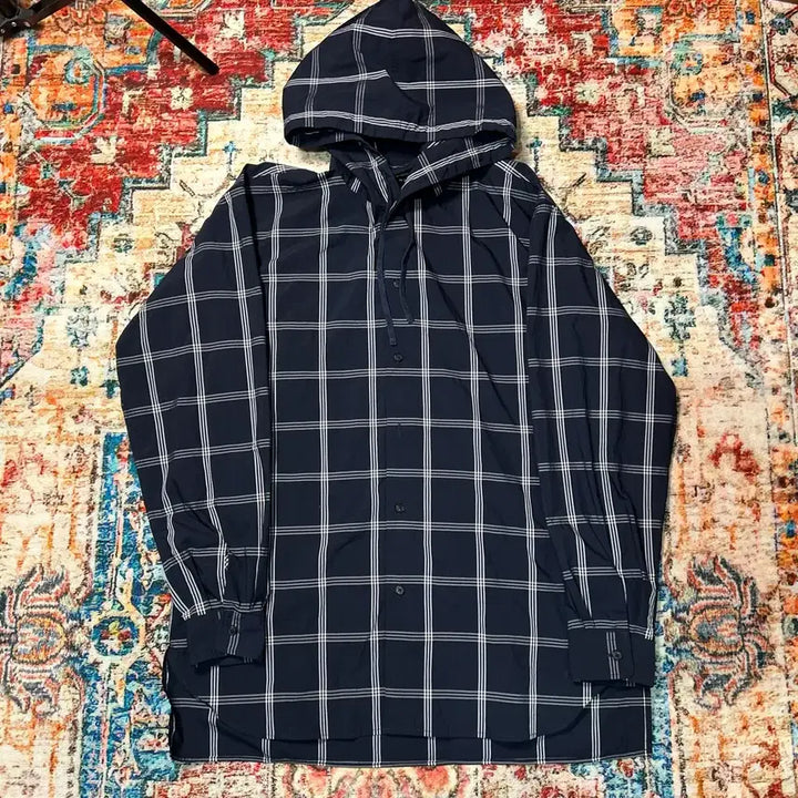 [BUNJANG] BEAMS Plaid Hooded Shirt Jacket / [XL] 빔즈 후드 체크셔츠