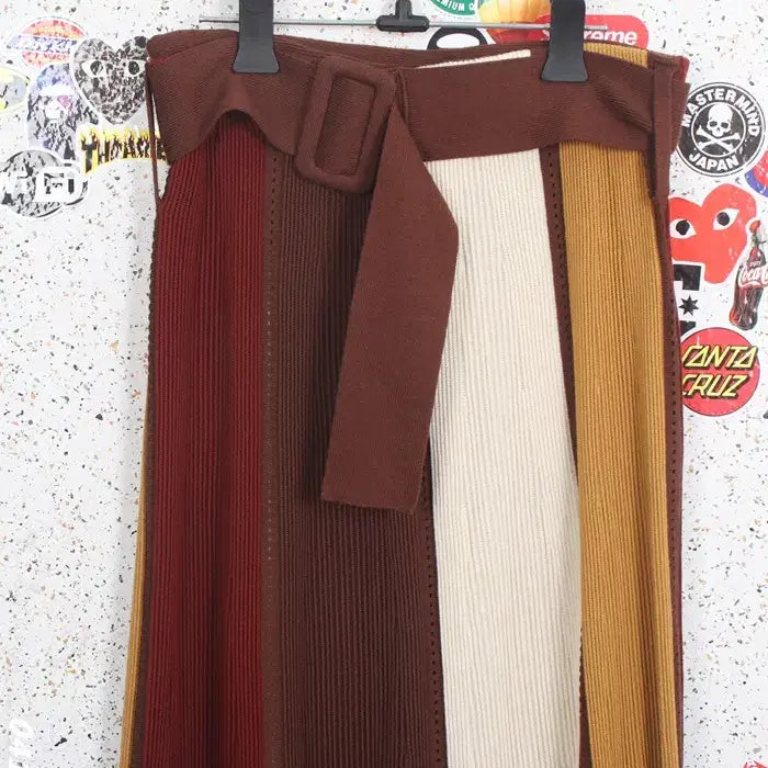 [BUNJANG] Barnaby Ribbed Belted Colorblock Skirt / 여성F / 바니비 골지 벨티드 배색 스커트BR 3-108