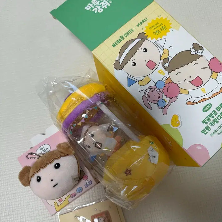 [BUNJANG] Maru the Canine Mega Coffee Collaboration Doll Keyring / 마루는강쥐 메가커피 빙글빙글 인형 키링 얼굴 키링 일괄 양도