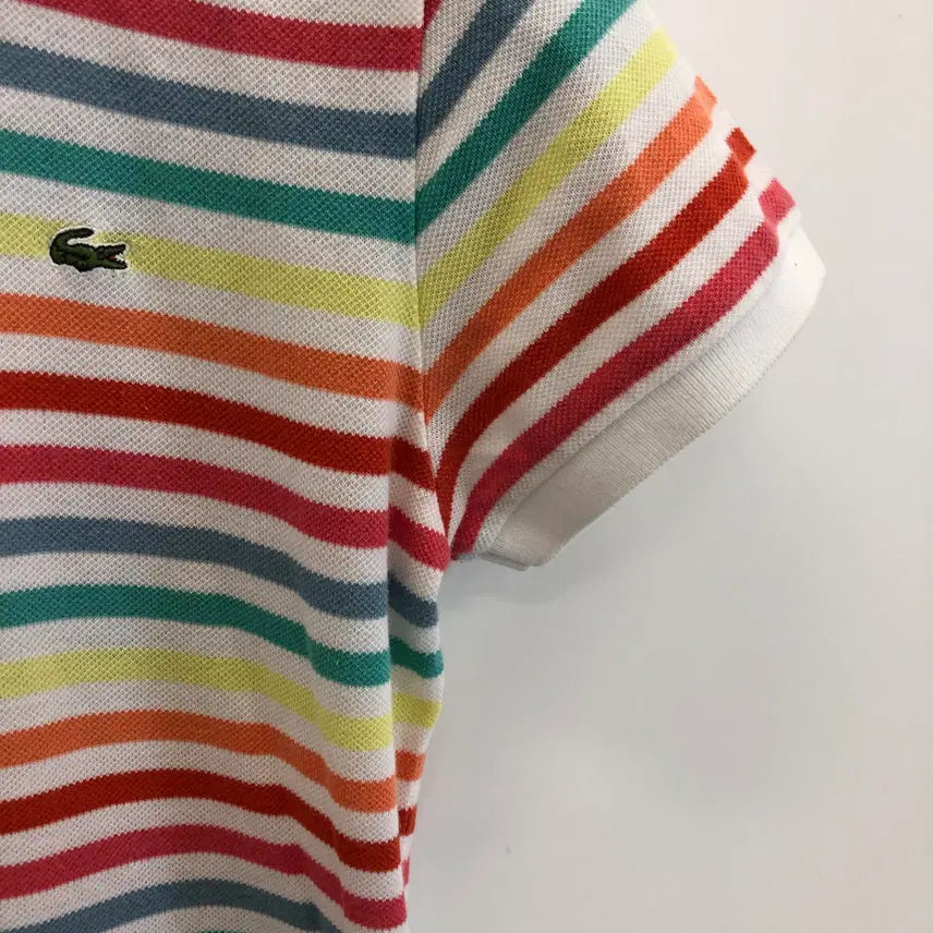 [BUNJANG] Lacoste Patch Logo Striped Pique Polo Shirt / 라코스테 패치로고 피케카라티 95