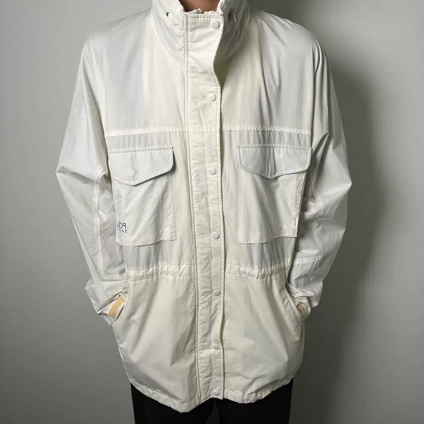 [BUNJANG] Polo Ralph Lauren White Nylon Utility Field Jacket 100 / 폴로 랄프로렌 스포츠 화이트 유틸리티 나일론 필드 자켓 100