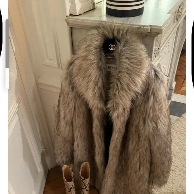[BUNJANG] Memo Long Fur Jacket - Size S / memo 퍼자켓 롱버전 s사이즈