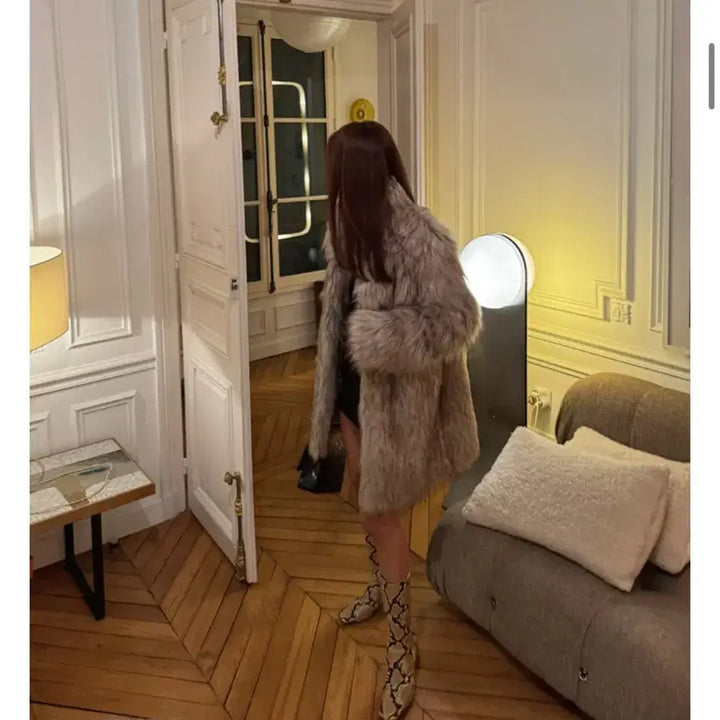 [BUNJANG] Memo Long Fur Jacket - Size S / memo 퍼자켓 롱버전 s사이즈