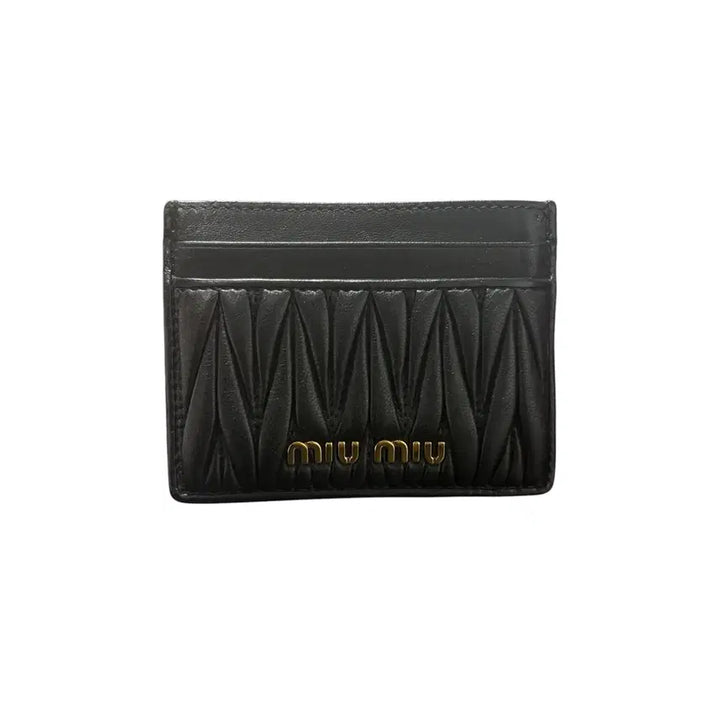 [BUNJANG] Miu Miu Black Gold-Plated Card Holder / [OS] 미우미우 블랙 금장 카드지갑