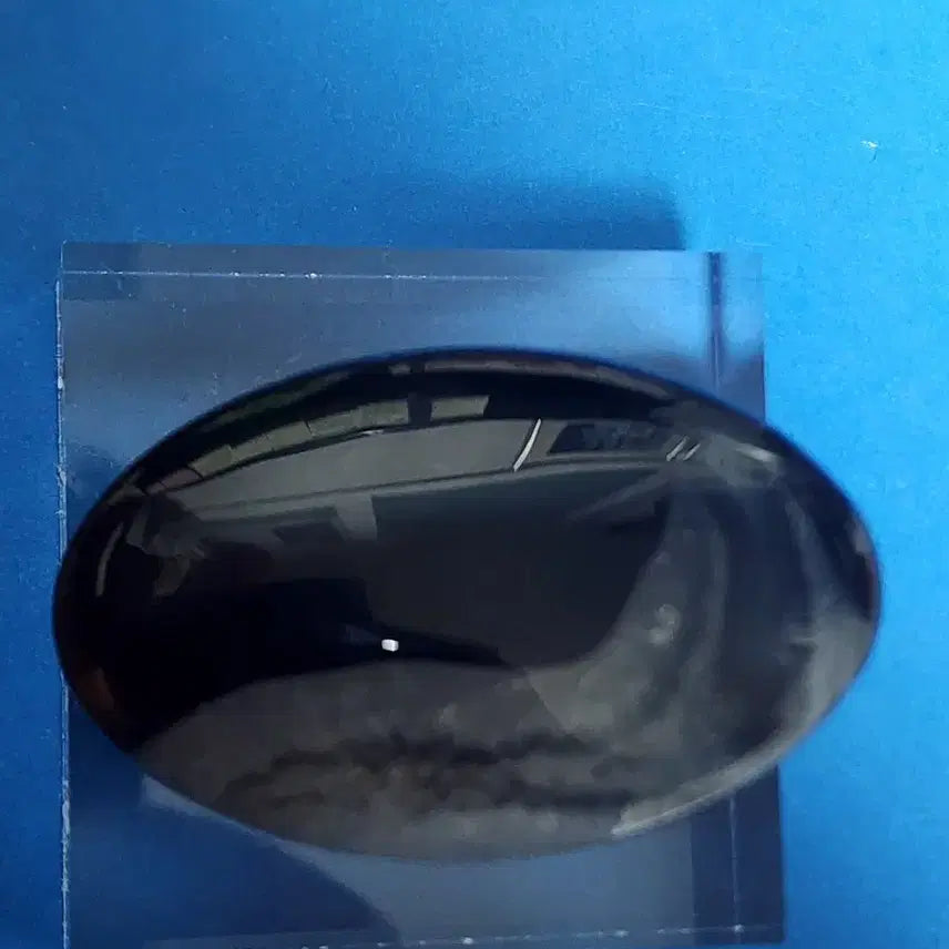 [BUNJANG] Natural Crystal Black Agate Gemstone with Stand / 천연 크리스탈 흑 마노 원석 타원형+받침대