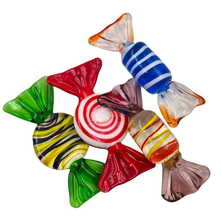 [BUNJANG] 1980s Italian Murano Hand-Blown Glass Candy Set (4 Pieces) / 80s 이탈리아 무라노 핸드블로운 빅 캔디 세트