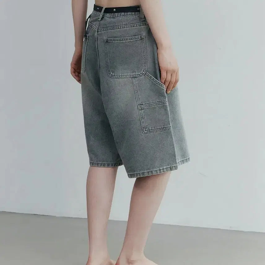 [BUNJANG] Unalloyed Code Women Higher Bermuda Denim Pants (Green Blue) / 어널러코드우먼 하이어 버뮤다 데님 팬츠 (그린블루)