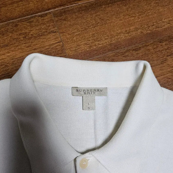 [BUNJANG] Burberry White/Blue Stripe Short Sleeve Polo T-Shirt / 버버리 화이트/블루 스트라이프 반팔 카라 티셔츠