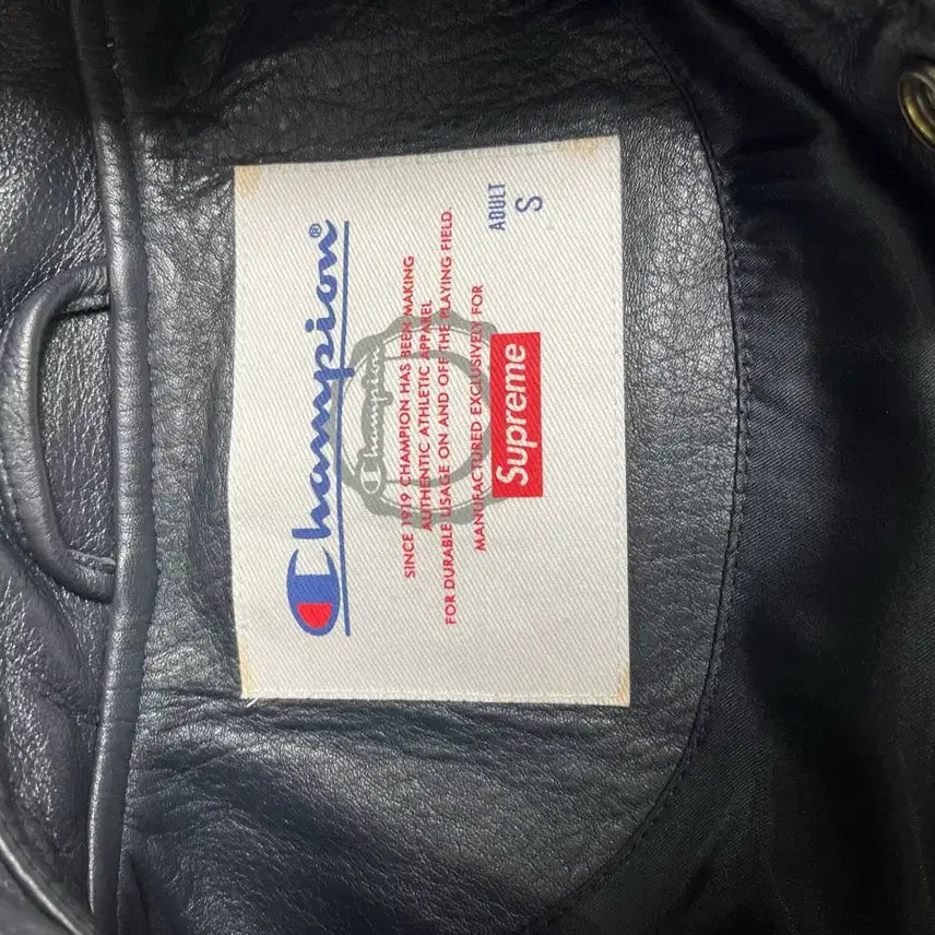 [BUNJANG] Supreme Champion Leather Coach Jacket Navy Small / 슈프림 챔피온 레더 코치 자켓 네이비 스몰