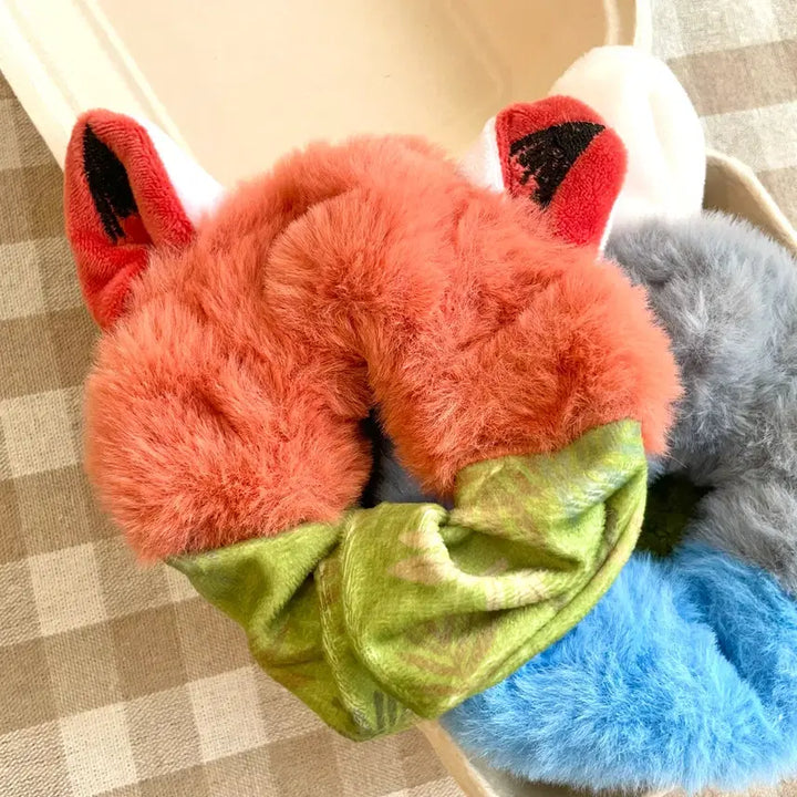 [BUNJANG] Zootopia Nick &amp; Judy Scrunchie Hair Tie Set / (새상품,일괄가격) 주토피아 닉 주디 슈슈 머리끈