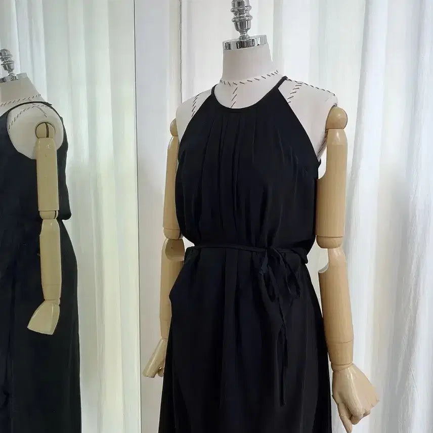 [BUNJANG] Halter Neck Sheer Chiffon Maxi Dress / 홀터넥원피스 나시원피스 롱원피스 시폰원피스 시스루원피스 맥시원피스