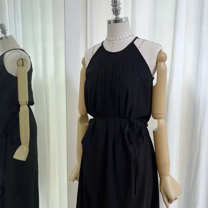 [BUNJANG] Halter Neck Sheer Chiffon Maxi Dress / 홀터넥원피스 나시원피스 롱원피스 시폰원피스 시스루원피스 맥시원피스