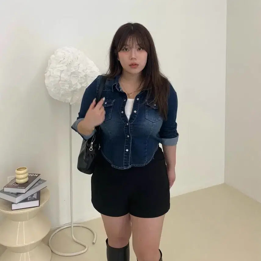 [BUNJANG] DAISY TUELL Glow Span Gulim Denim Shirt / 데이지투엘 글로우 스판 굴림 데님 셔츠