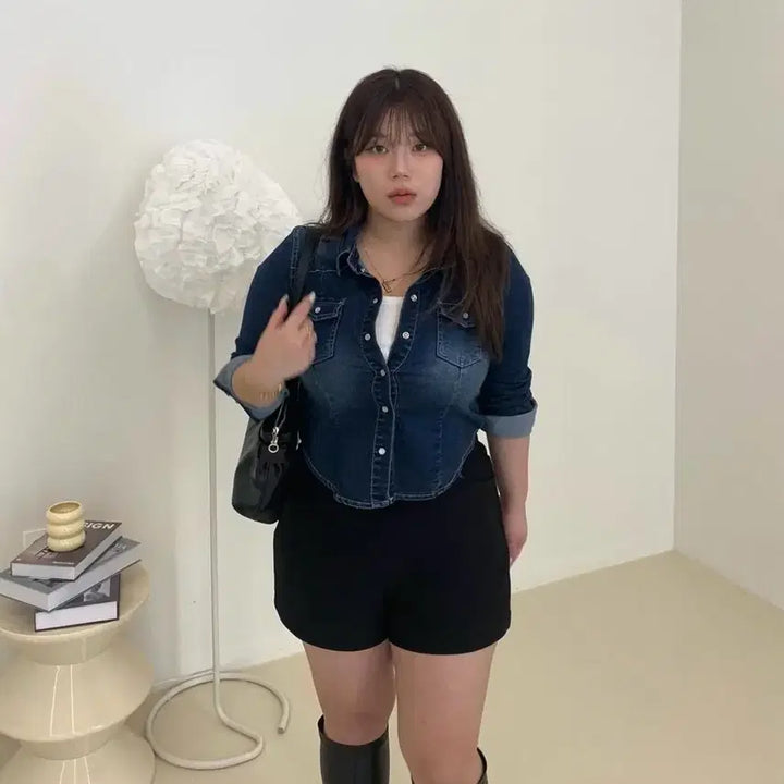[BUNJANG] DAISY TUELL Glow Span Gulim Denim Shirt / 데이지투엘 글로우 스판 굴림 데님 셔츠