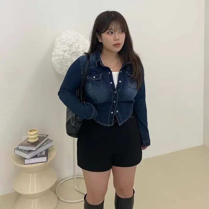 [BUNJANG] DAISY TUELL Glow Span Gulim Denim Shirt / 데이지투엘 글로우 스판 굴림 데님 셔츠