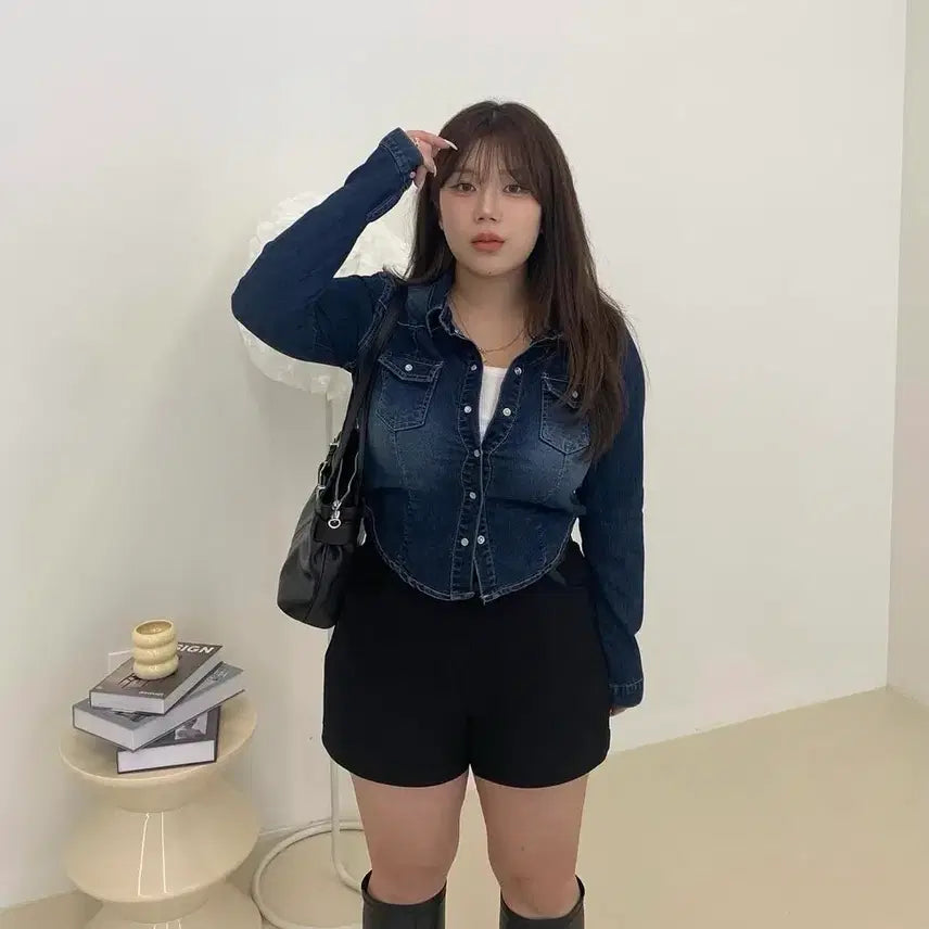 [BUNJANG] DAISY TUELL Glow Span Gulim Denim Shirt / 데이지투엘 글로우 스판 굴림 데님 셔츠
