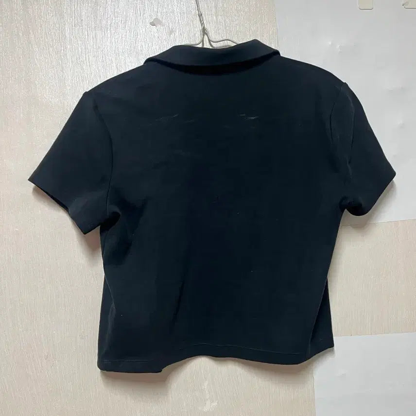 [SOLD OUT] 유니클로 블랙 반팔 셔츠 가디건 M 약간크롭기장