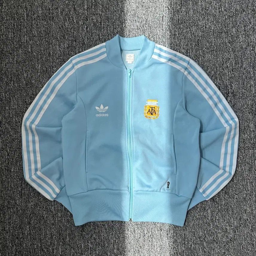 [BUNJANG] Adidas Argentina Sky Blue Track Top Jersey / 아디다스 아르헨티나 스카이블루 트랙탑 져지