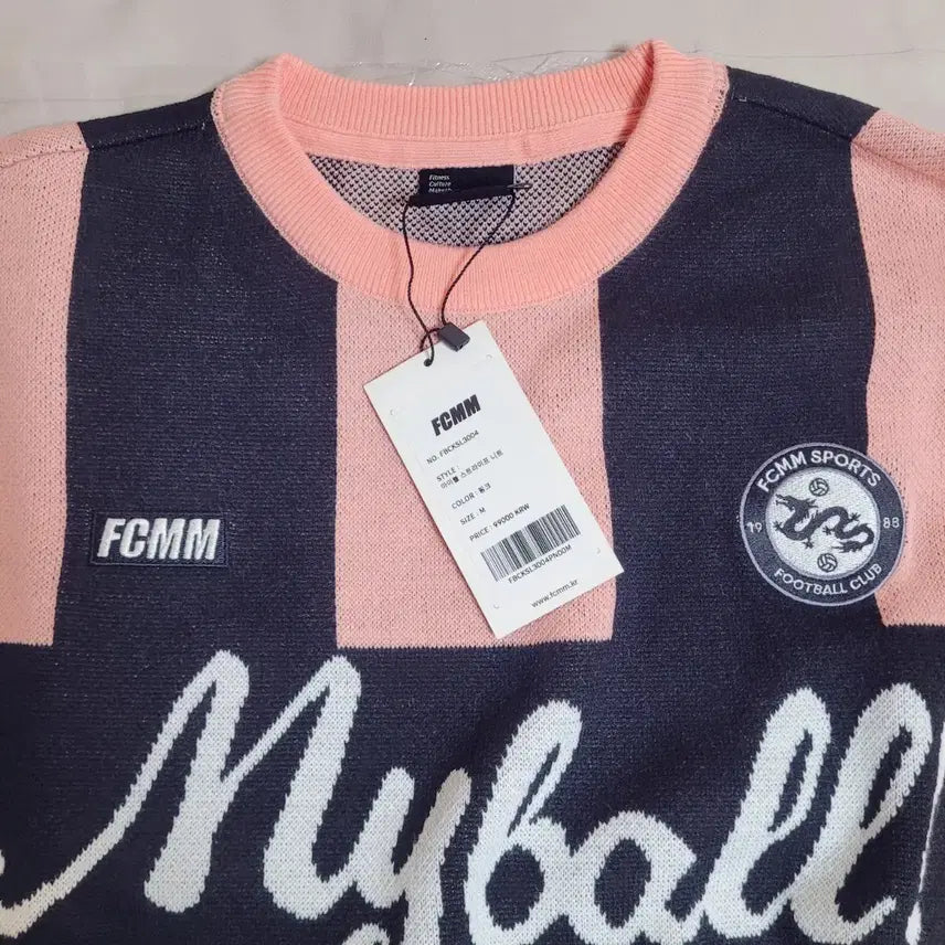 [BUNJANG] FCMM 에프씨엠엠 마이볼 스트라이프 니트 핑크 M / FCMM 에프씨엠엠 마이볼 스트라이프 니트 핑크 M