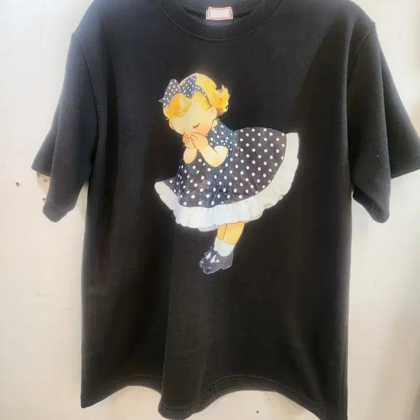 [BUNJANG] Summer Angel Girl Black T-shirt / 천사소녀여름반팔티 (새상품)