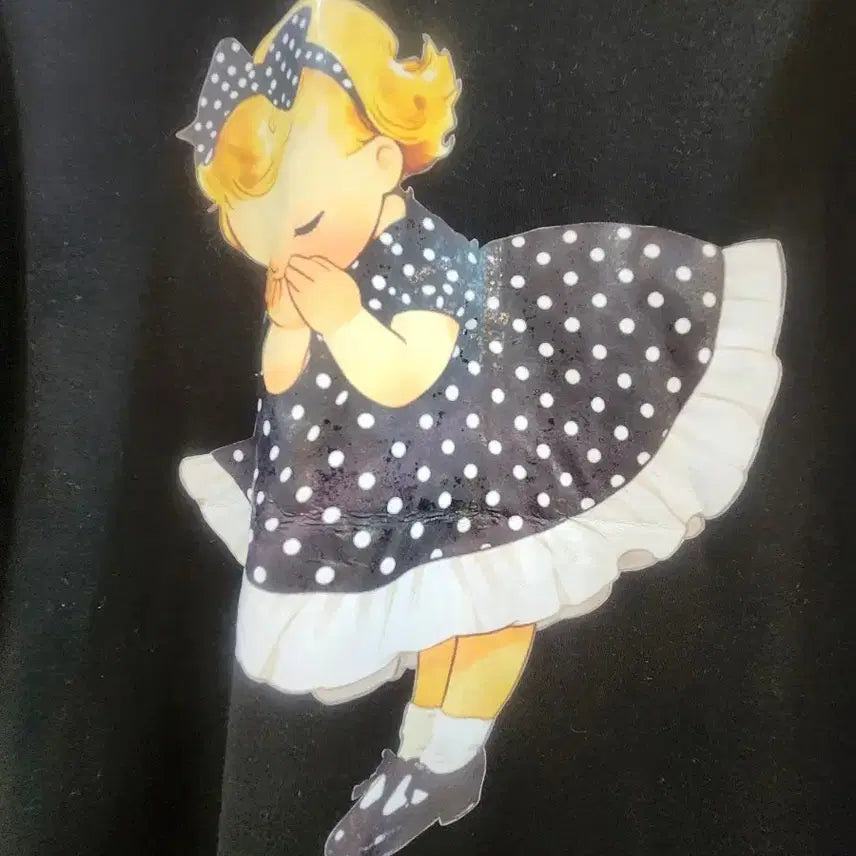 [BUNJANG] Summer Angel Girl Black T-shirt / 천사소녀여름반팔티 (새상품)