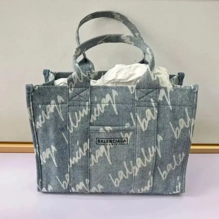 [SOLD OUT] 발렌시아가 데님 프린트 토트백 스몰