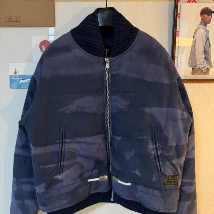 [BUNJANG] Diesel Flight Bomber Padded Jacket Navy / [L]Diesel 디젤 플라이트 봄버 패딩 자켓 네이비