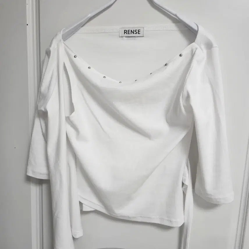 [BUNJANG] Rensse Stud Tie Top White / 새상품-렌세 Stud Tie Top White