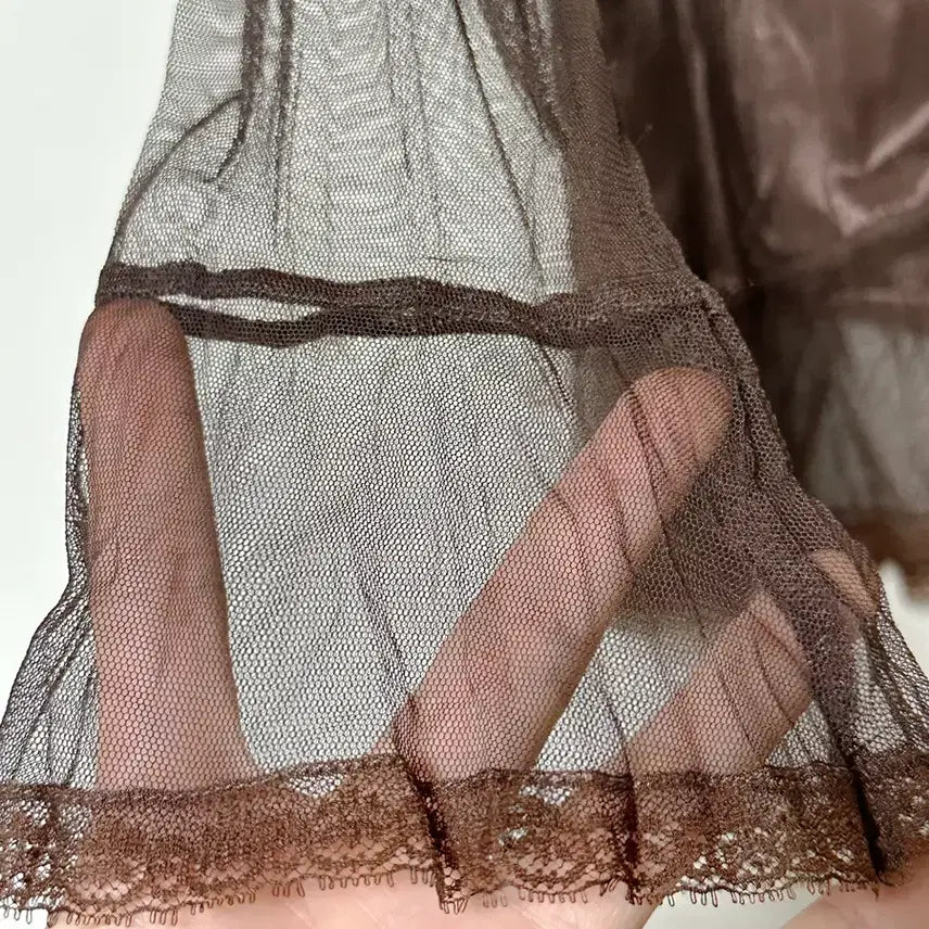 [BUNJANG] Vintage Shiffon Ruffle Lace Ribbon See-Through Jacket Cardigan / 일본빈티지 쉬폰망사셔링 레이스리본시스루자켓가디건모리걸하구미룩갸루y2k히피