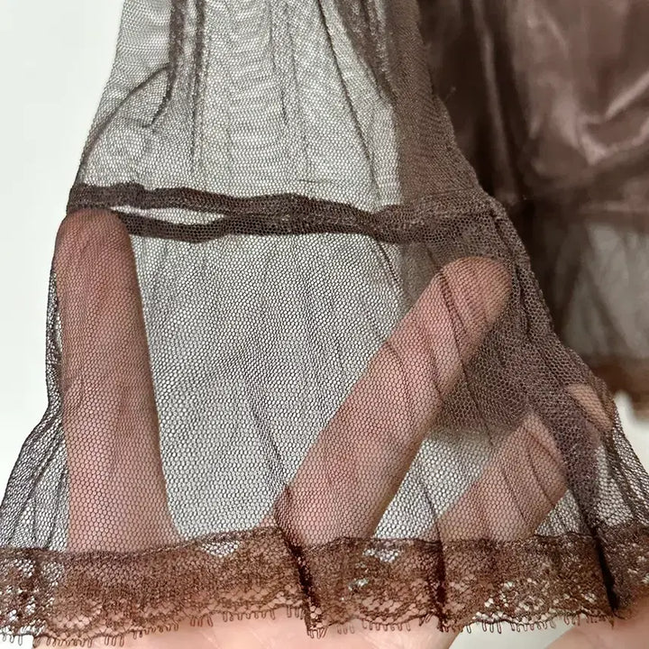 [BUNJANG] Vintage Shiffon Ruffle Lace Ribbon See-Through Jacket Cardigan / 일본빈티지 쉬폰망사셔링 레이스리본시스루자켓가디건모리걸하구미룩갸루y2k히피