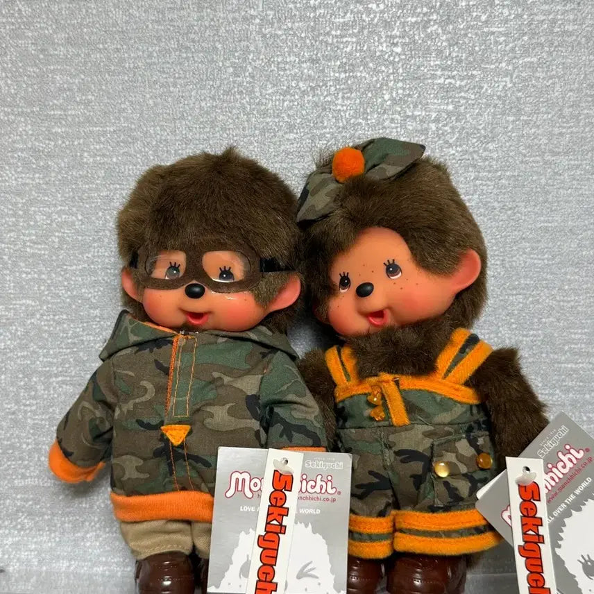 [BUNJANG] Sekiguchi Monchhichi Military Camouflage Set / 세키구치 몬치치 인형 카모플라쥬 | 밀리터리 몬치치 세트 | 고전 몬치치