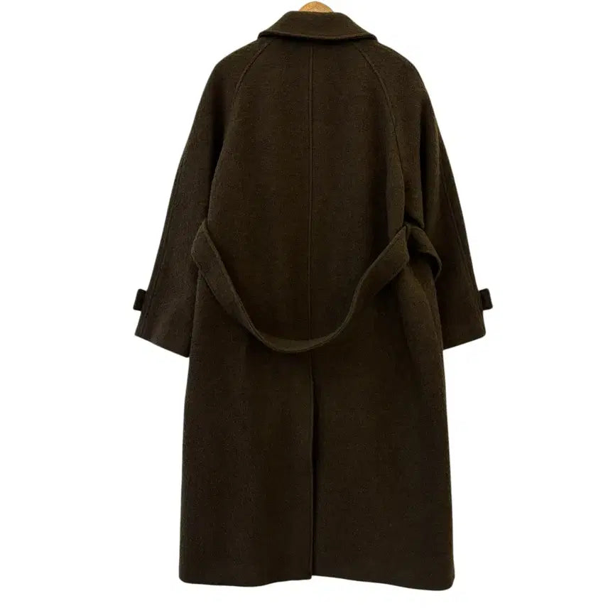 [BUNJANG] Mutestand Wool Blend Bouclé Balmacaan Robe Coat Brown M / 무탠다드 울 블렌드 부클 발마칸 로브 코트 브라운 M 정품