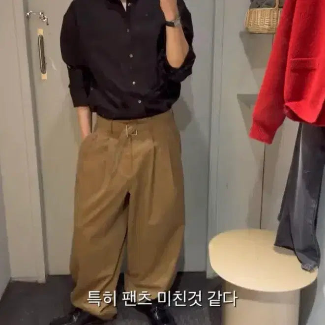 [BUNJANG] Veid Double Pleats Belted Trousers Deep Camel Size 1 / veiyd 더블 플리츠 벨티드 트라우저 딥카멜 1 새상품 (베이지팬츠)