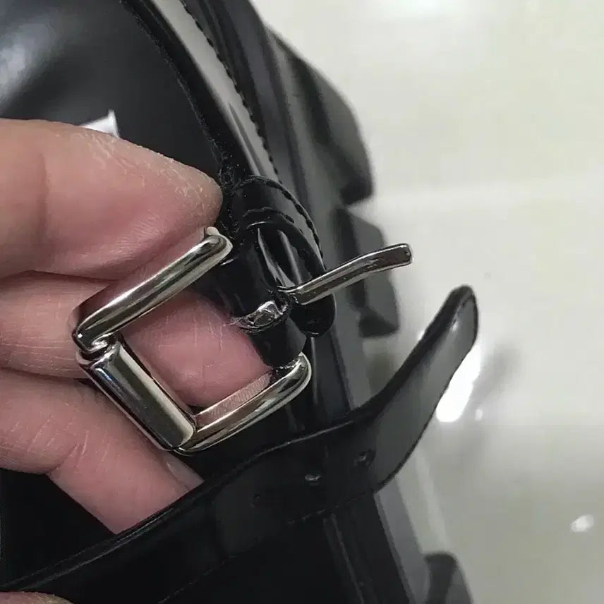 [BUNJANG] Prada Monolith Leather Sandals - Black - Size 37 / 프라다 레더 모놀리스 샌들 37