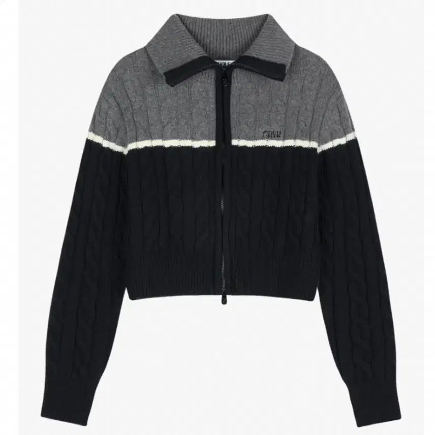 [BUNJANG] GROVE Jay Knit Zip-up Cardigan / GROVE 그로브 제이 니트집업 블랙 그레이