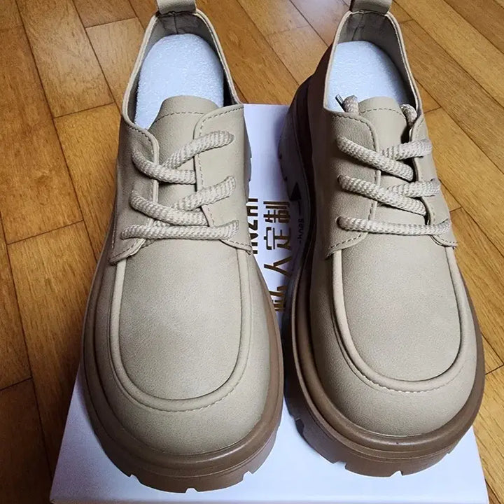 [BUNJANG] 새상품)베이지색 둥근코 옥스포드화 6cm 로퍼구두 240 / 새상품) 6cm 키높이 통굽 로퍼 240 베이지색 둥근코