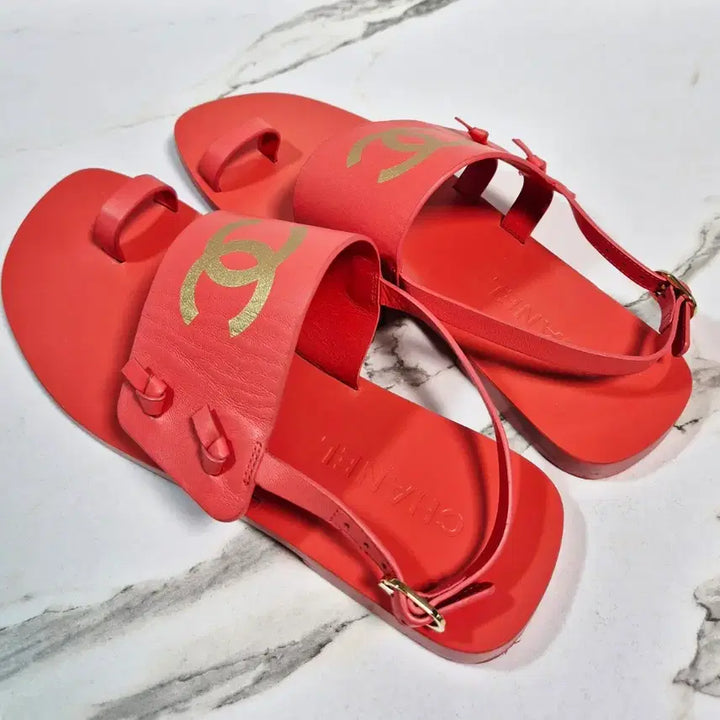 [BUNJANG] Chanel Goatskin Thong Sandals Slippers / (정품) 샤넬 고트스킨 토링 샌들 조리 슬리퍼 37.5