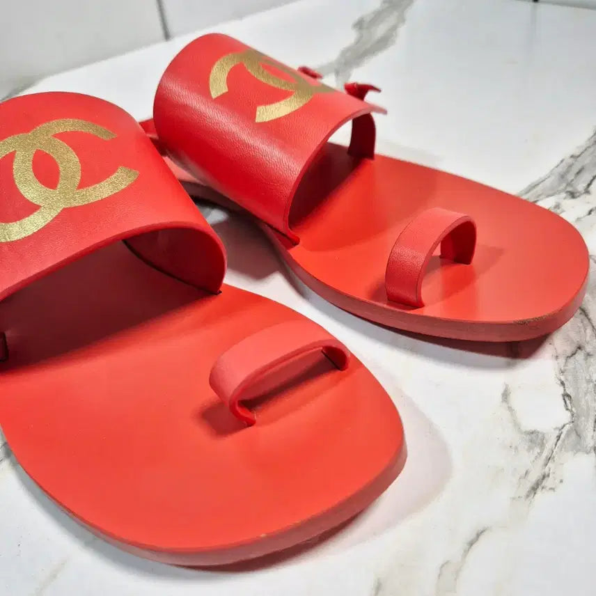 [BUNJANG] Chanel Goatskin Thong Sandals Slippers / (정품) 샤넬 고트스킨 토링 샌들 조리 슬리퍼 37.5