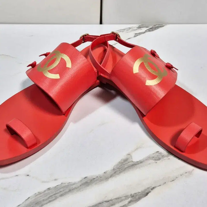 [BUNJANG] Chanel Goatskin Thong Sandals Slippers / (정품) 샤넬 고트스킨 토링 샌들 조리 슬리퍼 37.5