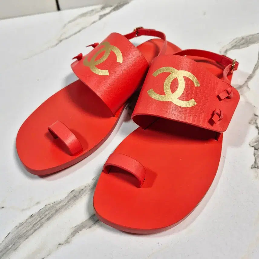 [BUNJANG] Chanel Goatskin Thong Sandals Slippers / (정품) 샤넬 고트스킨 토링 샌들 조리 슬리퍼 37.5