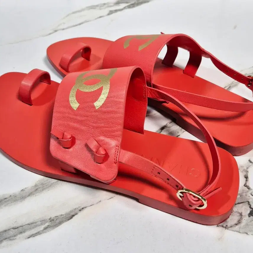 [BUNJANG] Chanel Goatskin Thong Sandals Slippers / (정품) 샤넬 고트스킨 토링 샌들 조리 슬리퍼 37.5