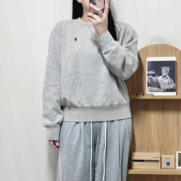 [BUNJANG] Polo Ralph Lauren Gray/Navy Pony Sweatshirt (M) / [정품] 폴로 그레이 / 네이비포니 맨투맨 [ M ]