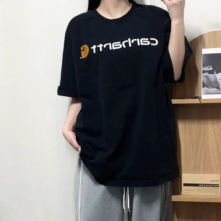 [BUNJANG] Carhartt Black Big Logo Short Sleeve T-shirt (XL) / [정품] 칼하트 블랙 빅로고 반팔티 [ 오리지널XL ]