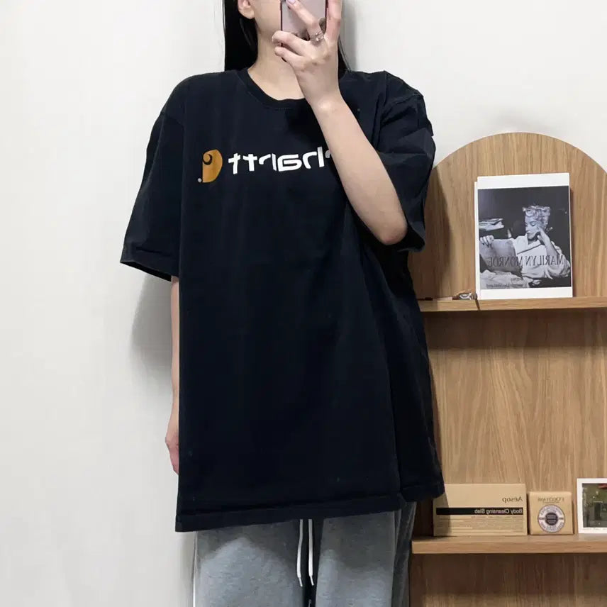 [BUNJANG] Carhartt Black Big Logo Short Sleeve T-shirt (XL) / [정품] 칼하트 블랙 빅로고 반팔티 [ 오리지널XL ]