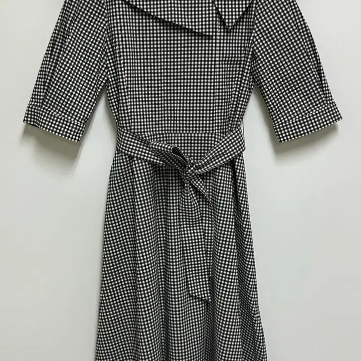 [BUNJANG] The IZZAT Sailor Collar Belted Check Long Dress Women&
