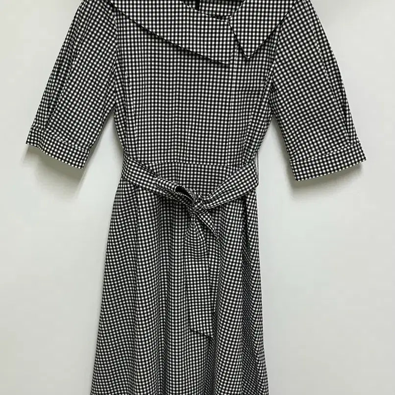 [BUNJANG] The IZZAT Sailor Collar Belted Check Long Dress Women&